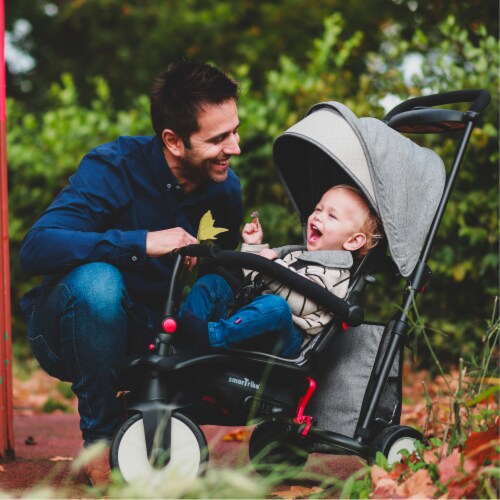 smarTrike 6 in 1 Modular Stroller Tricycle with 1 Handed Steering, Gray STR5 Perspective: back