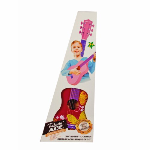 Ready Ace 30 Inch Acoustic Guitar Pink Butterfly 1 each Gerbes Super Markets