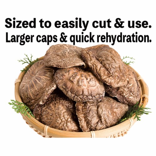 Forest-grown Japanese Dried Shiitake Mushroom KOSHIN, 42-75mm, 70g Perspective: back