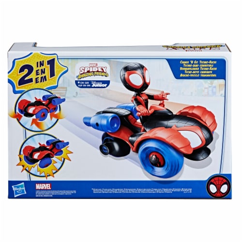 Hasbro Disney Junior Marvel Spidey and His Amazing Friends Techno-Racer Miles Morales Perspective: back