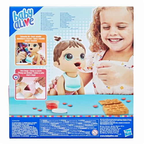 Hasbro Baby Alive Lil Snacks Brunette Doll Perspective: back