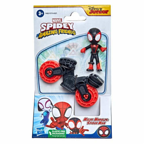 Hasbro Marvel Spidey and His Amazing Friends Miles Morales: Spider-Man with Motorcycle Perspective: back