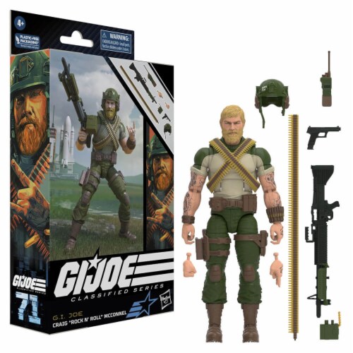 Hasbro F7463 6 inch G.I. Joe Classified Series Craig Rock N Roll McConnel 71 Action Figure Perspective: back