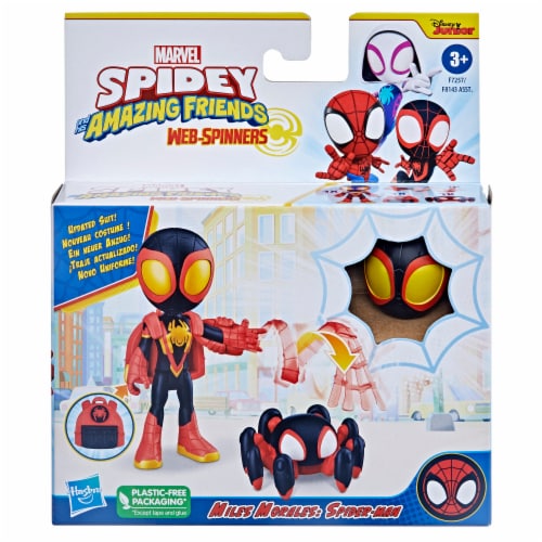 Hasbro Marvel Spidey and His Amazing Friends Web-Spinners Miles Morales Spider-Man Toy Perspective: back