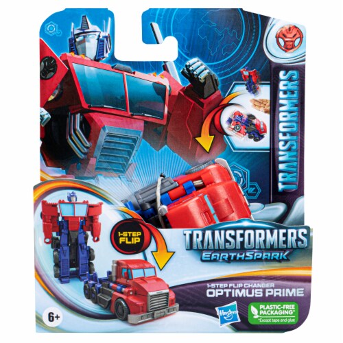 Transformers EarthSpark 1-Step Flip Changer Optimus Prime Action Figure Perspective: back