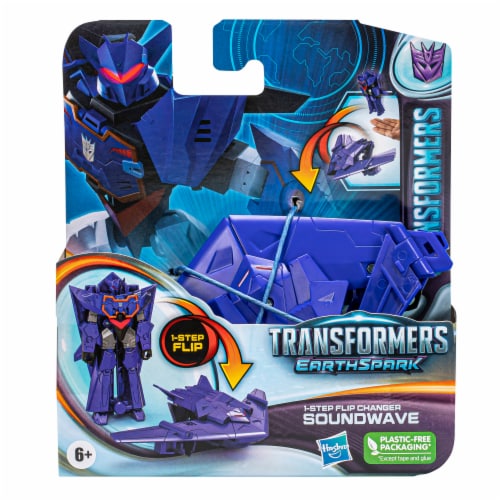 Transformers EarthSpark 1-Step Flip Changer Soundwave Action Figure Perspective: back
