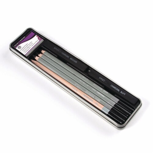 Daler-Rowney Simply Charcoal Tin Pencil Set Perspective: back