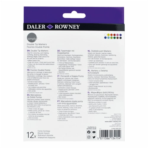 Daler - Rowney Simply Dual Tip Marker Set Perspective: back