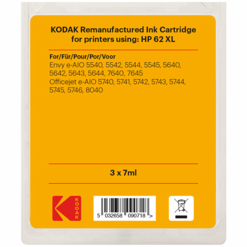 KODAK Compatible Ink Cartridge Replacement for HP62XL Color, 1 Box