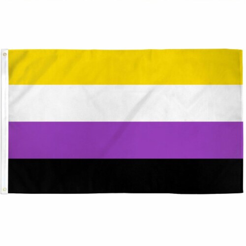5 x 3ft Non-binary Pride Flag LGBT Perspective: back