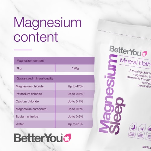 Magnesium Sleep by BetterYou for Unisex - 35.2 oz Bath Salt Perspective: back
