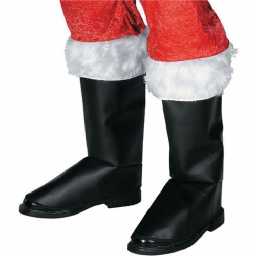 Mens Black Santa Boot Top Covers Medieval Peter Pirate Fancy Dress ...