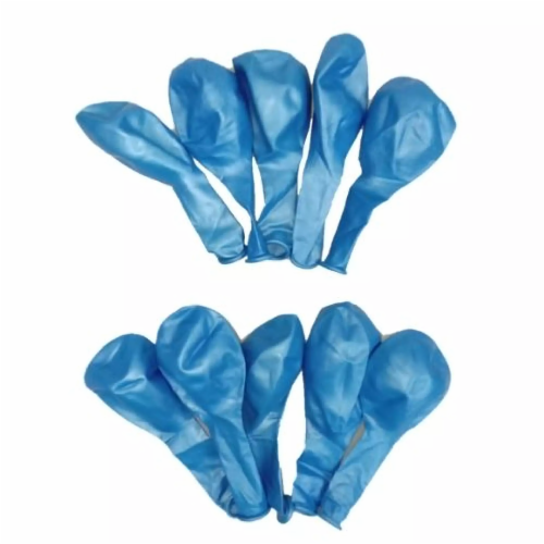 10 pcs 12  Metallic Ligh Blue Colour Latex balloons birthday party celebrations Plain Perspective: back
