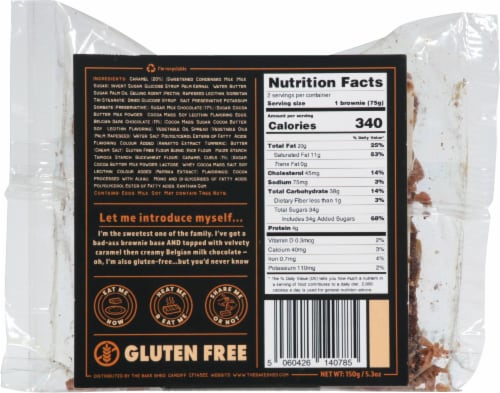 The Bake Shed Gluten Free Luxary Caramel Brownie Perspective: back