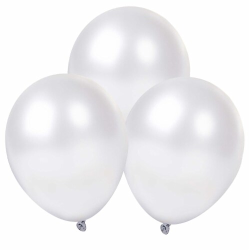 5 Quality Latex Balloons Pearl White Christening wedding Party Decorations Plain Perspective: back