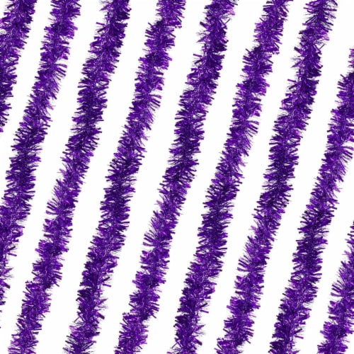 2pcs Purple Luxury Deluxe Chunky Christmas Tinsel Garland Tree Decoration 2m Perspective: back