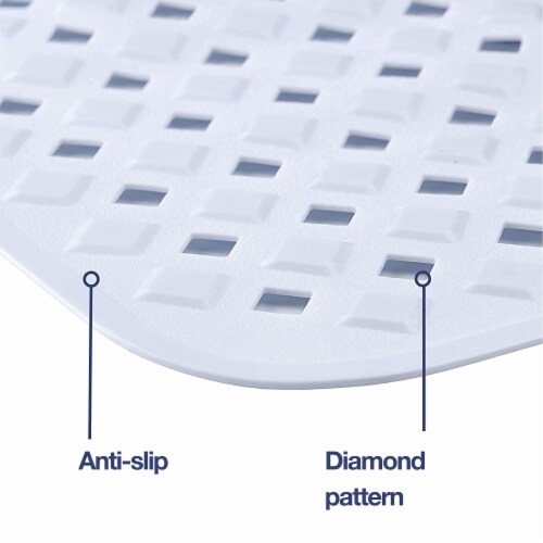 TranquilBeauty White Non-Slip Bath Mat | 88x40cm/35x16in Perspective: back