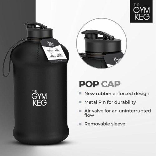 THE GYM KEG Chrome Reflex Sports Water Bottle (2.2L) | Half Gallon Perspective: back