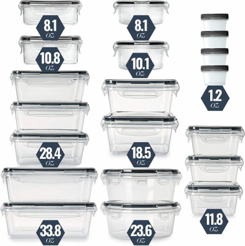 Fullstar 50PCS Food Storage Containers w/ Lids, Meal Prep Tupperware w/ Labels & Pen Perspective: back