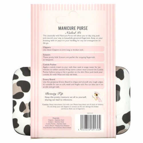 The Vintage Cosmetic Company Manicure Purse Leopard Print Perspective: back