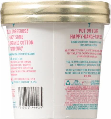 FLO Non-Applicator Organic Tampons Perspective: back