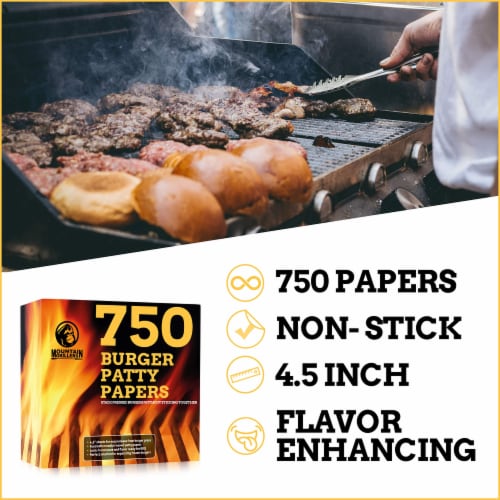 Mountaingrillers Burger Patty Paper - 750 Sheets for Easy Release Perspective: back