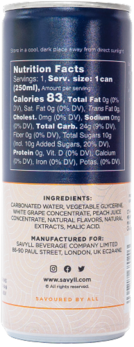 Savyll® Non-Alcoholic Bellini Flavored Sparkling Cocktail Perspective: back