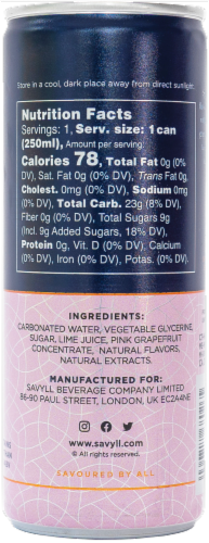 Savyll® Non-Alcoholic Paloma Flavored Sparkling Cocktail Perspective: back