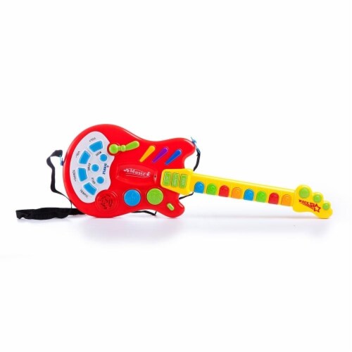 Dimple Toy Electric Guitar with over 20 Interactive Buttons and Electric Big Toy Drum Set for 1 unit Foods Co