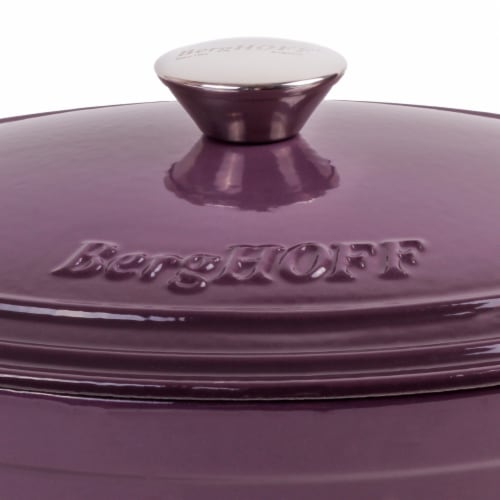 BergHOFF Neo 5qt Cast Iron Oval Casserole Dish - Purple Perspective: back