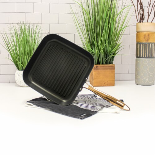 BergHOFF Hard Anodized Grill Pan - Black/Rose Gold Perspective: back