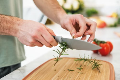 BergHOFF Leo Stainless Steel Chef Knife with Herb Stripper - Gray Perspective: back