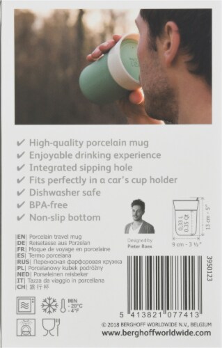 BergHOFF Leo Porcelain Travel Mug - Green Perspective: back