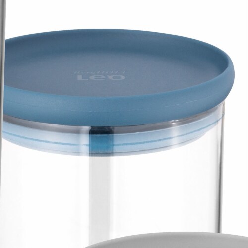 BergHOFF Leo Glass Food Container Set - Green/Blue/Gray Perspective: back