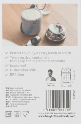 BergHOFF Leo Dual Lunch Pot - Grey & Blue Perspective: back