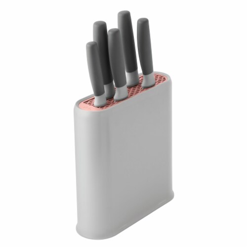 BergHOFF Leo Stainless Steel Knife Set with Block - Gray Perspective: back