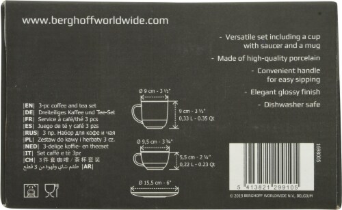 BergHOFF Gem Coffee and Tea Set - White/Gold Perspective: back
