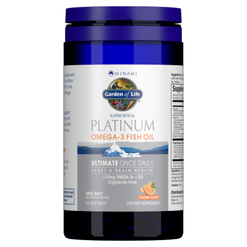 Garden of Life® Minami Supercritical Platinum Orange Flavor Omega-3 Fish Oil Perspective: back