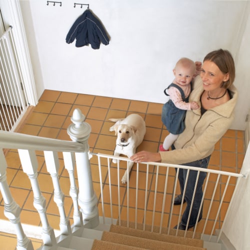 Scandinavian Pet Design Streamline Extra Tall 42 Animal Pet Safety Gate, White Perspective: back