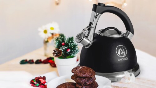 Barvivo 3qt Whistling Tea Kettle - Stainless Steel Tea Pot for All Stovetops Perspective: back