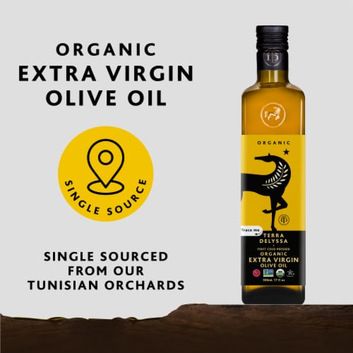 Terra Delyssa® Organic First Cold Press Smooth Flavor Extra Virgin Olive Oil Perspective: back