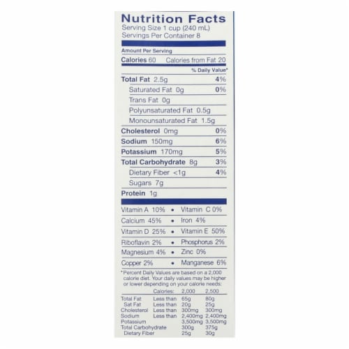 Almond Breeze - Almond Milk - Original - Case of 8 - 64 fl oz. Perspective: back