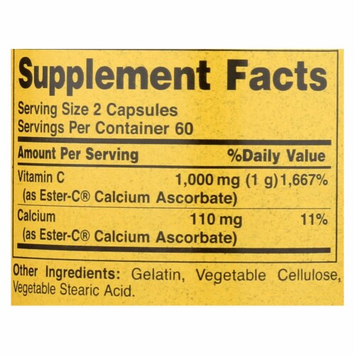 American Health - Ester-C - 500 mg - 120 Capsules Perspective: back