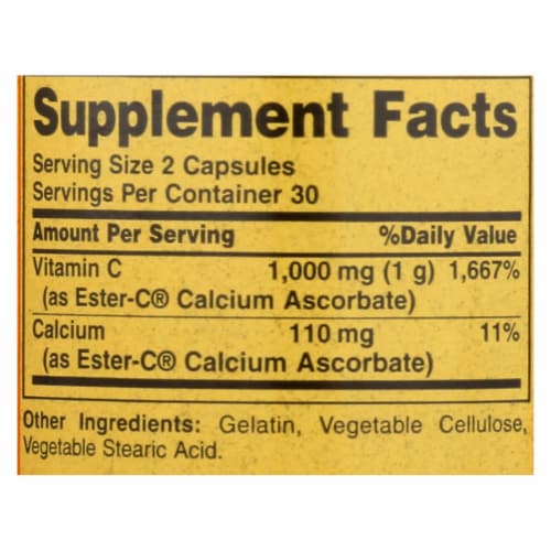 American Health - Ester-C - 500 mg - 60 Capsules Perspective: back