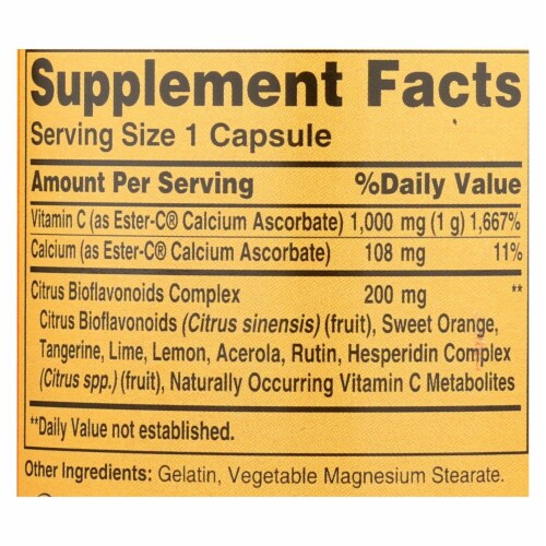 American Health - Ester-C with Citrus Bioflavonoids - 1000 mg - 90 Capsules Perspective: back