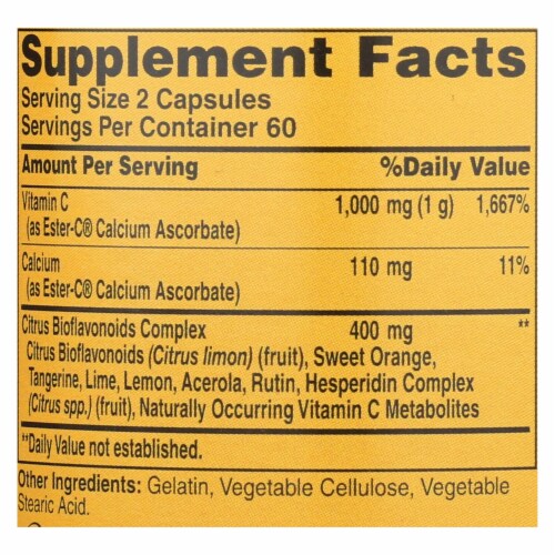 American Health - Ester-C with Citrus Bioflavonoids - 500 mg - 120 Capsules Perspective: back