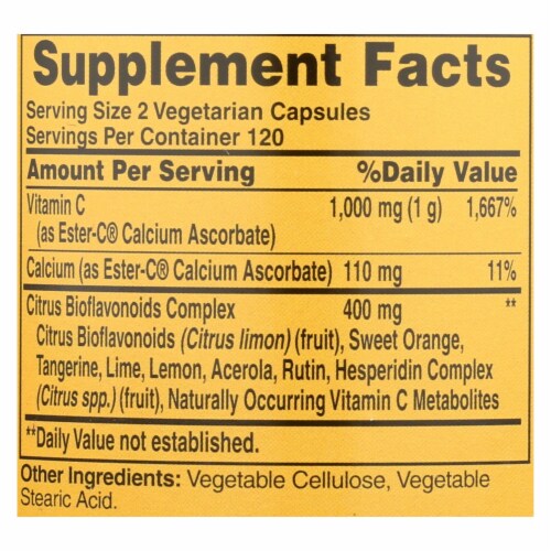 American Health - Ester-C with Citrus Bioflavonoids - 500 mg - 240 Vegetarian Capsules Perspective: back