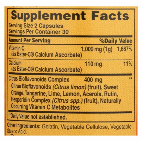 American Health - Ester-C with Citrus Bioflavonoids - 500 mg - 60 Capsules Perspective: back