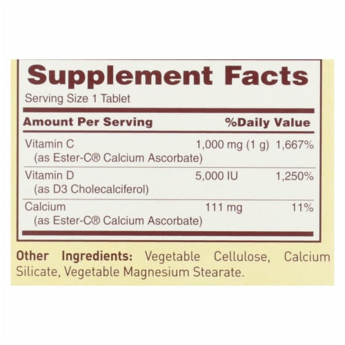 American Health - Ester-C with D3 Bone and Immune Health Complex - 60 Tablets Perspective: back
