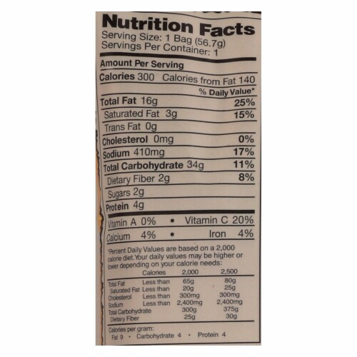Dirty Chips - Potato Chips - Sour Cream and Onion - Case of 25 - 2 oz. Perspective: back